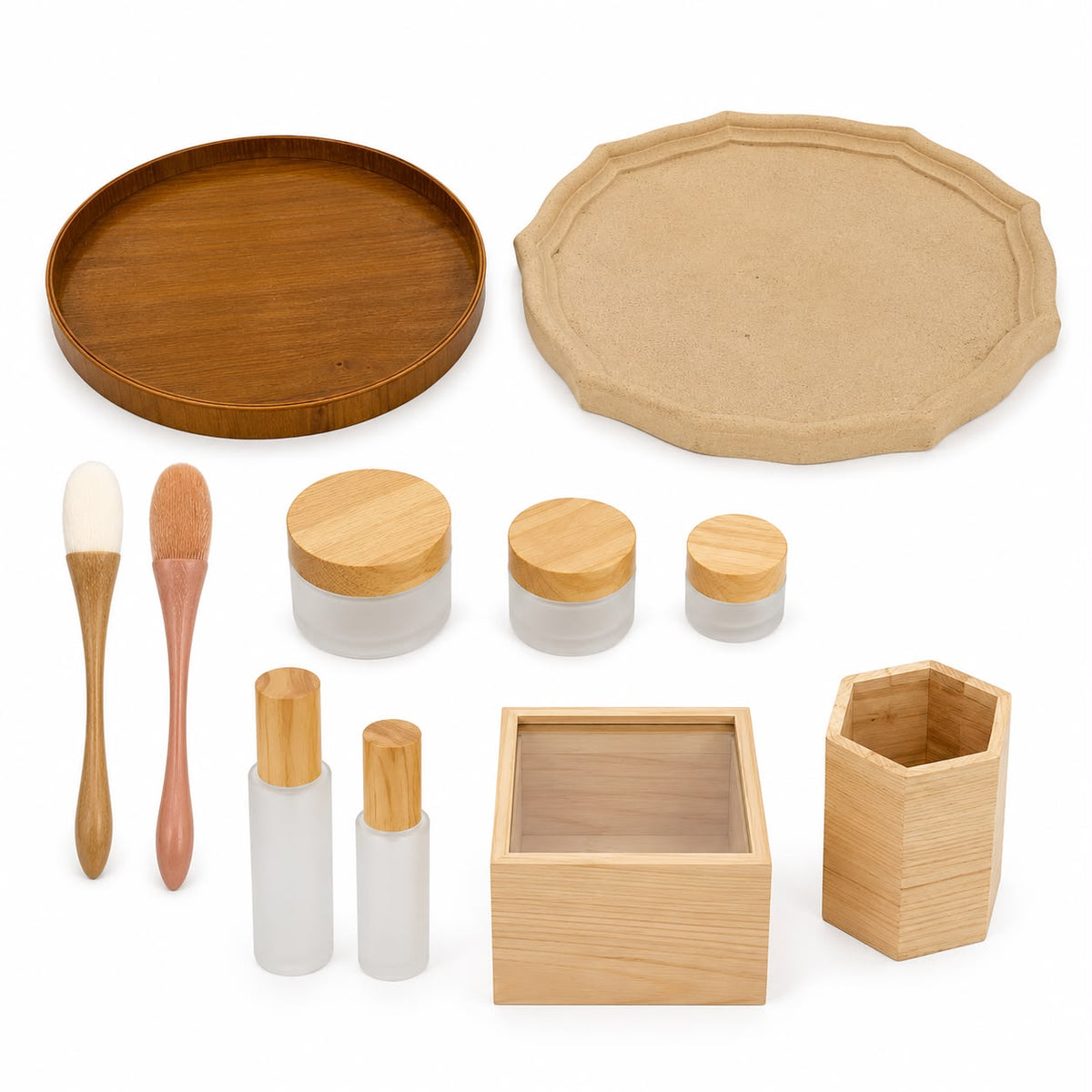 Wooden Storage Organizer Set
