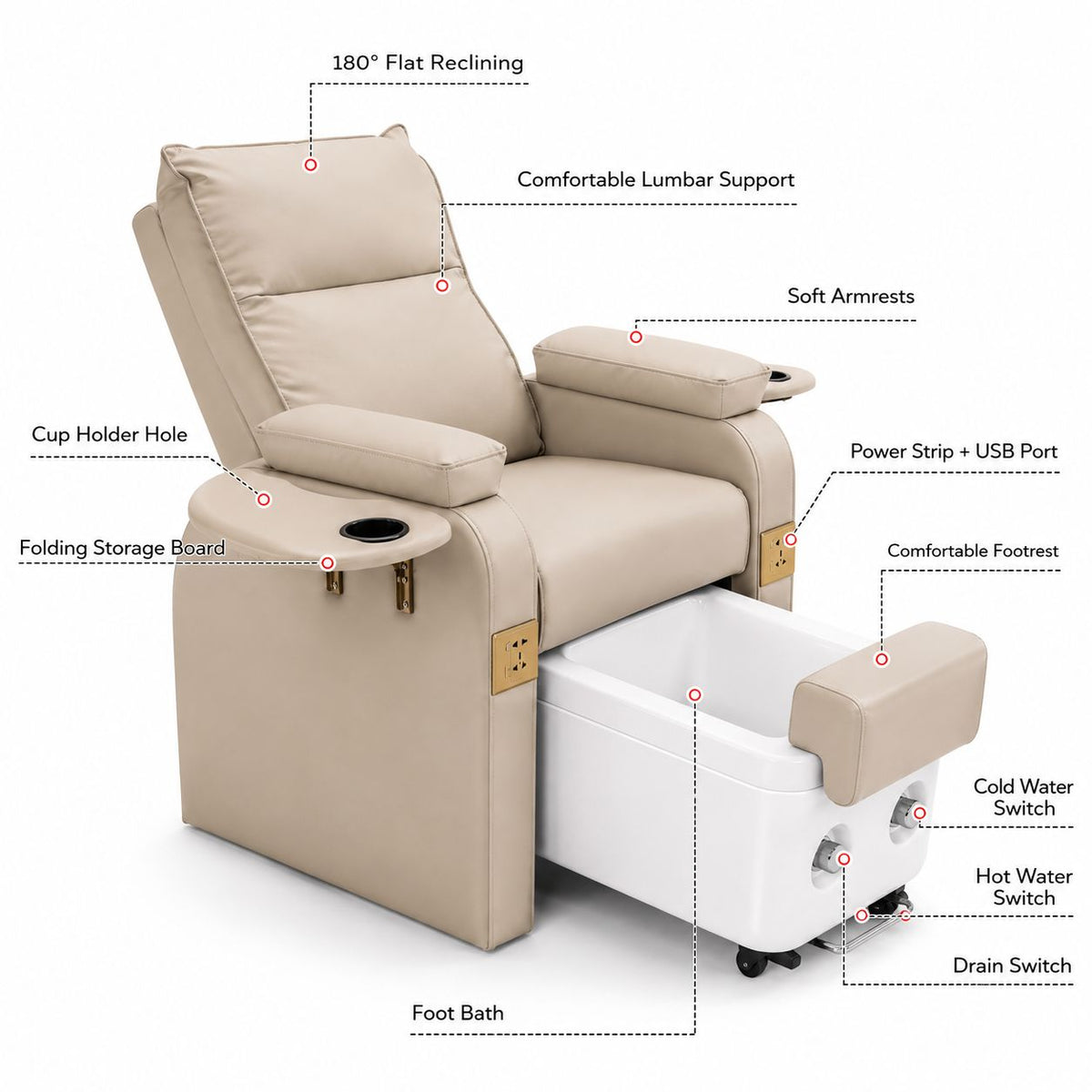 Pedicure Spa Chair with Foot Bath