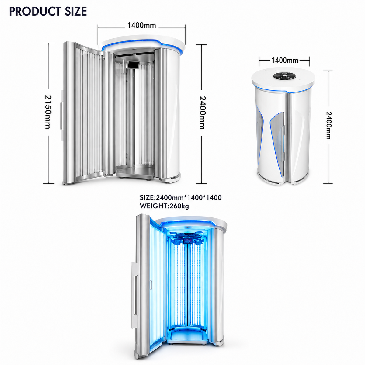Magnolux Professional Tanning Machine | Vertical Solarium with German Cosmedico Lamps
