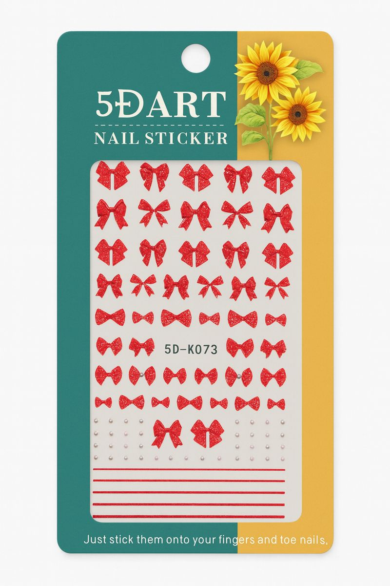 5D Nail Art Sticker Sheet - Bows