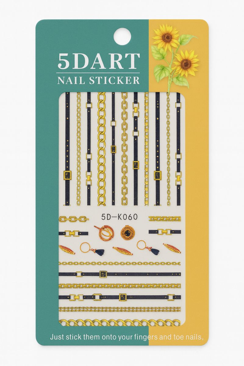 5D Nail Art Sticker Sheet - Chains