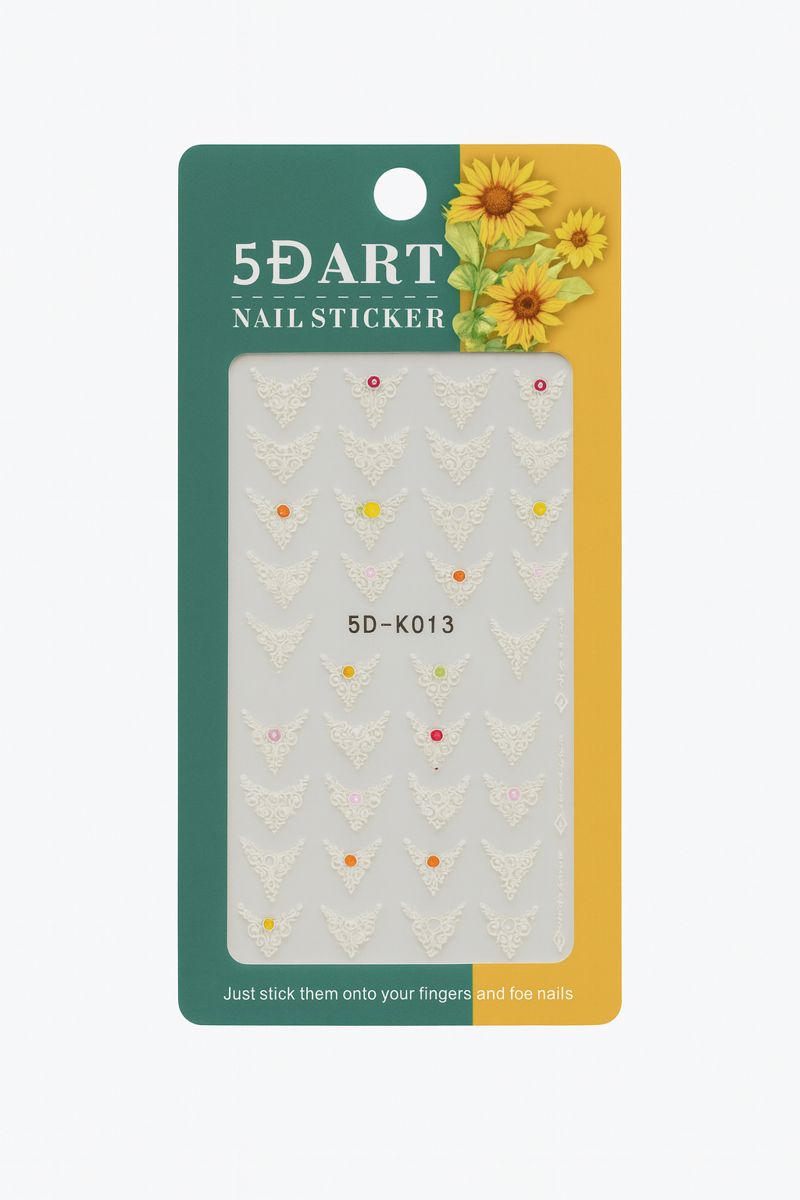 5D Nail Art Sticker Sheet - Lace