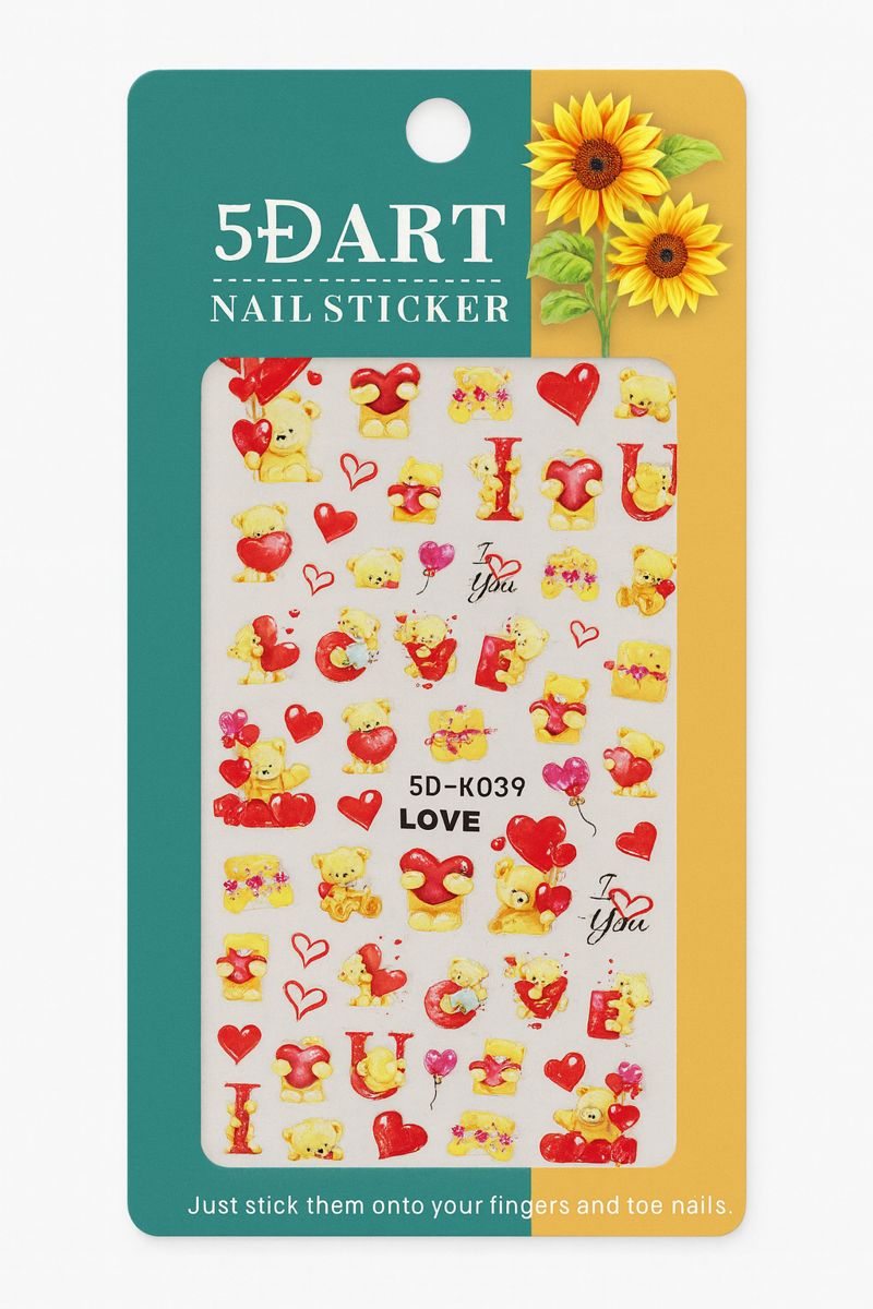 5D Nail Art Sticker Sheet - Love