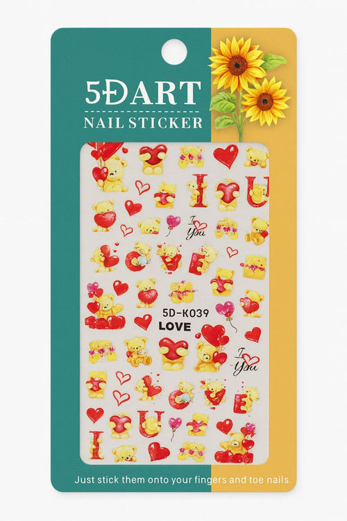 5D Nail Art Sticker Sheet - Love