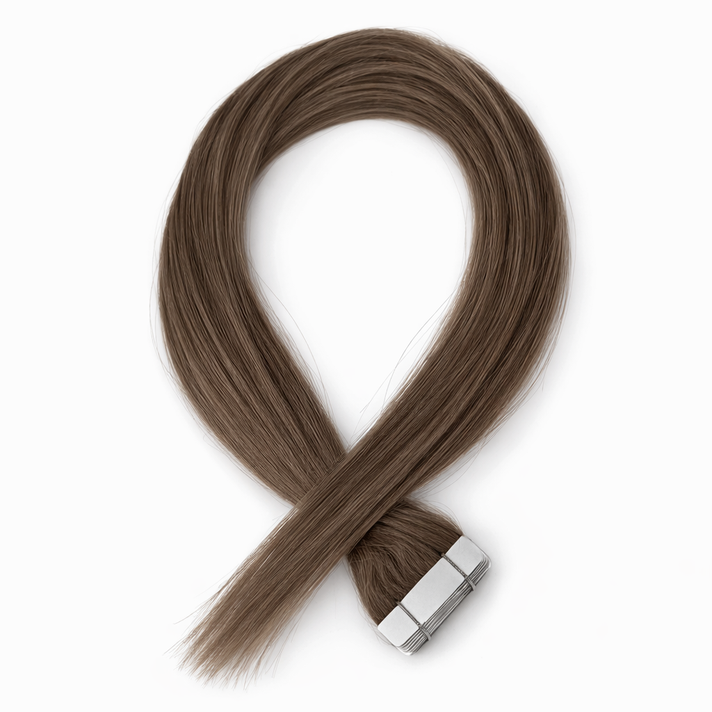10 Double Tape-In Hair Extensions - Ash Brown