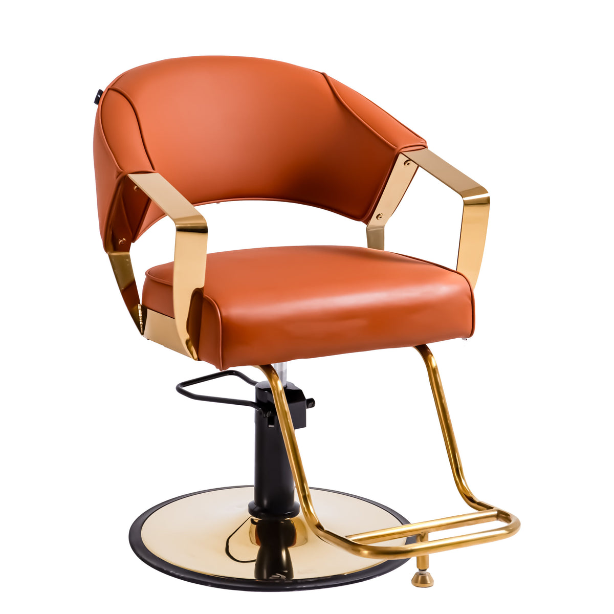 Curved Back Salon Styling Chair - Orange