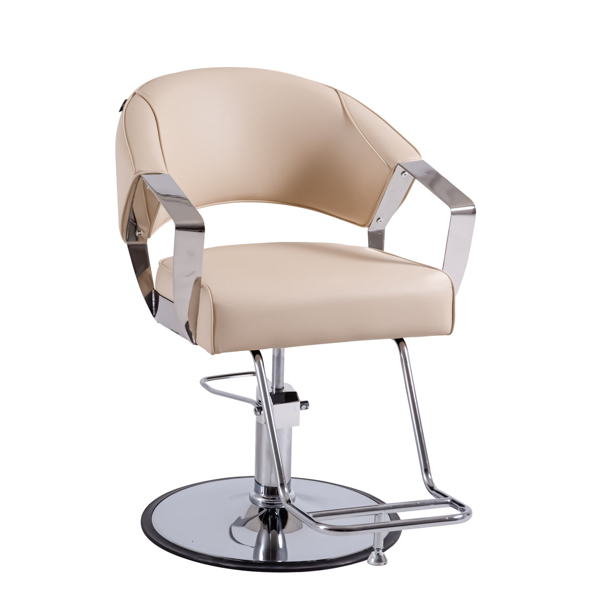 Curved Back Salon Styling Chair - Beige