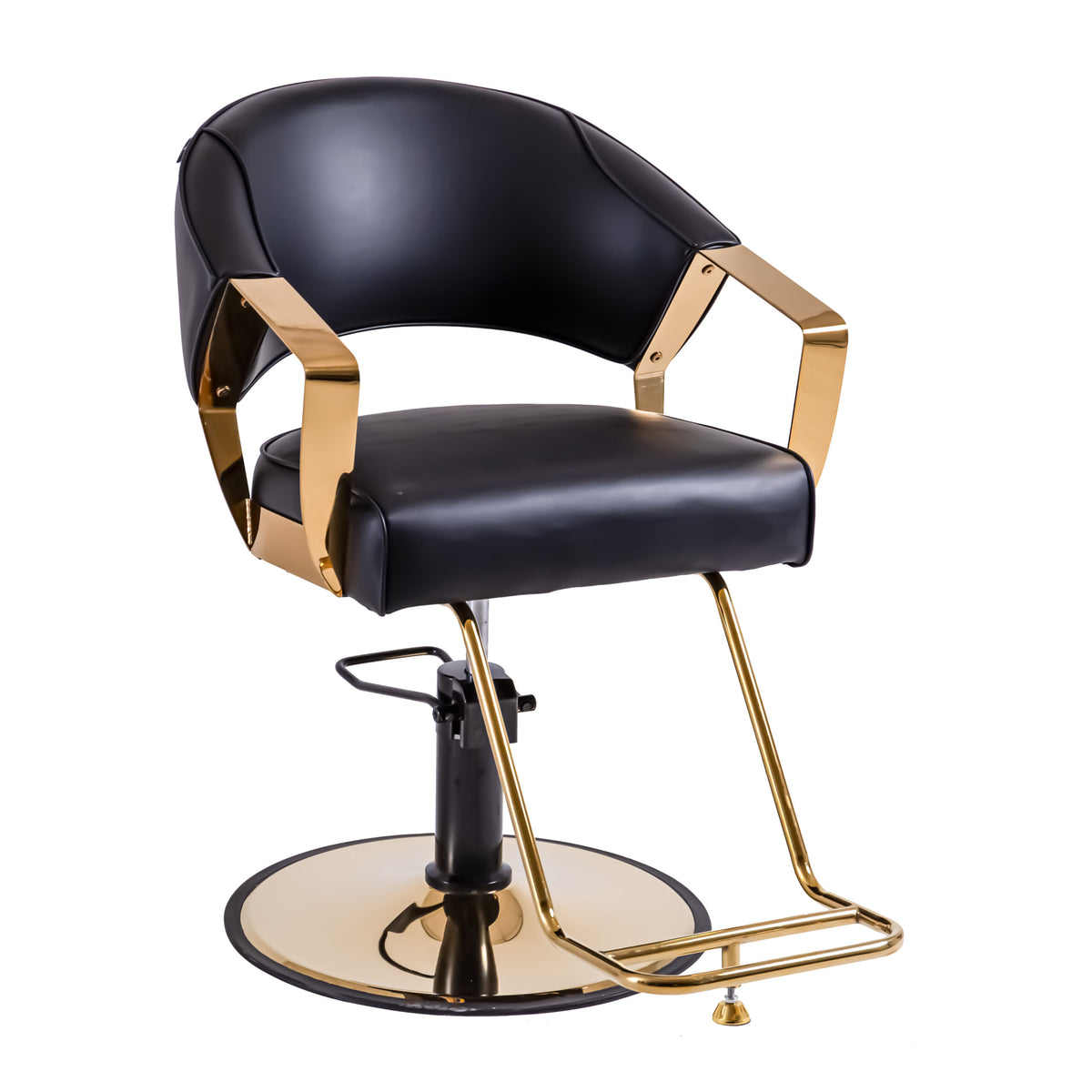 Curved Back Salon Styling Chair - Black