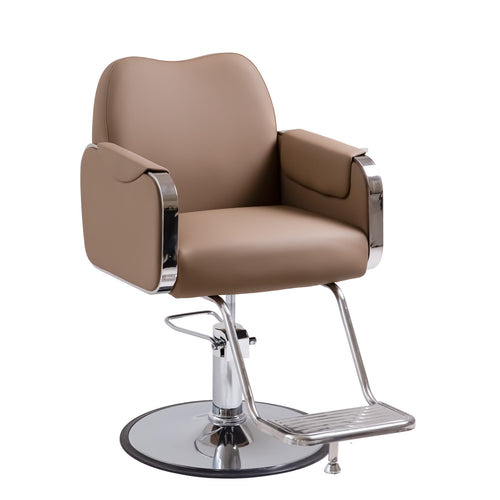 Sculpted Back Salon Styling Chair - Brown