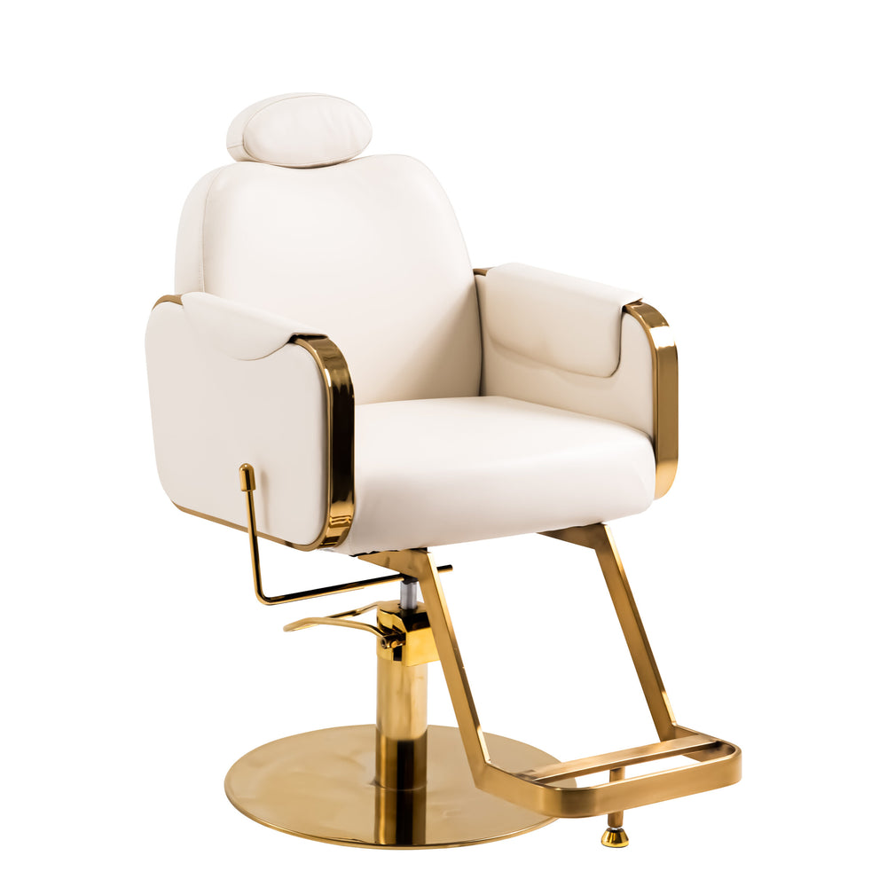 Reclining Salon Styling Chair - White