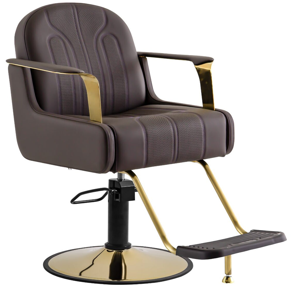Sculpted Brown Salon Styling Chair