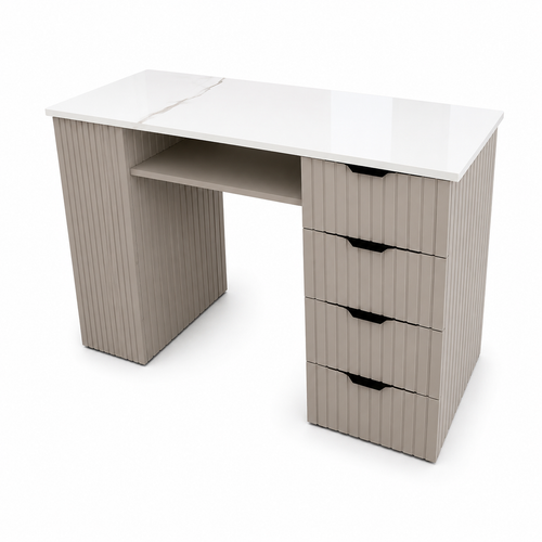 Luxury Manicure Workstation with Storage Cabinet & 4 Drawers