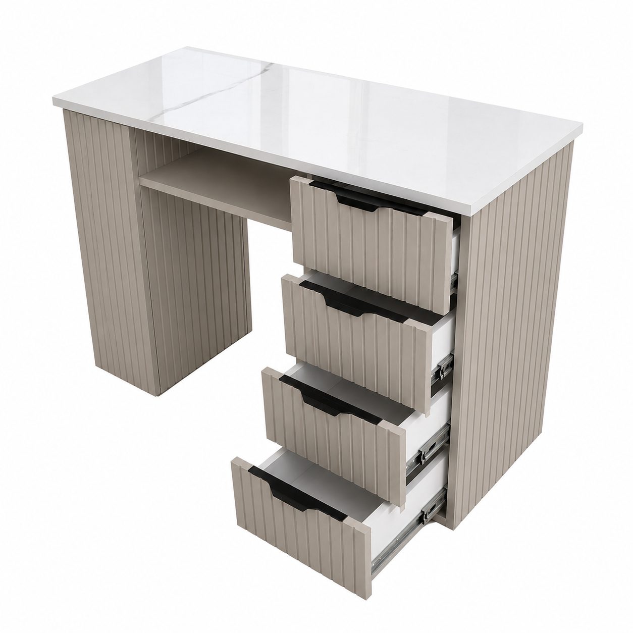Luxury Manicure Workstation with Storage Cabinet & 4 Drawers