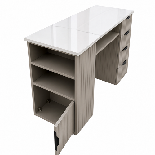 Luxury Manicure Workstation with Storage Cabinet & 4 Drawers