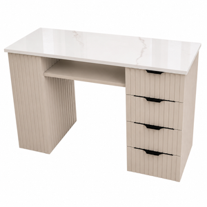 Luxury Manicure Workstation with Storage Cabinet & 4 Drawers