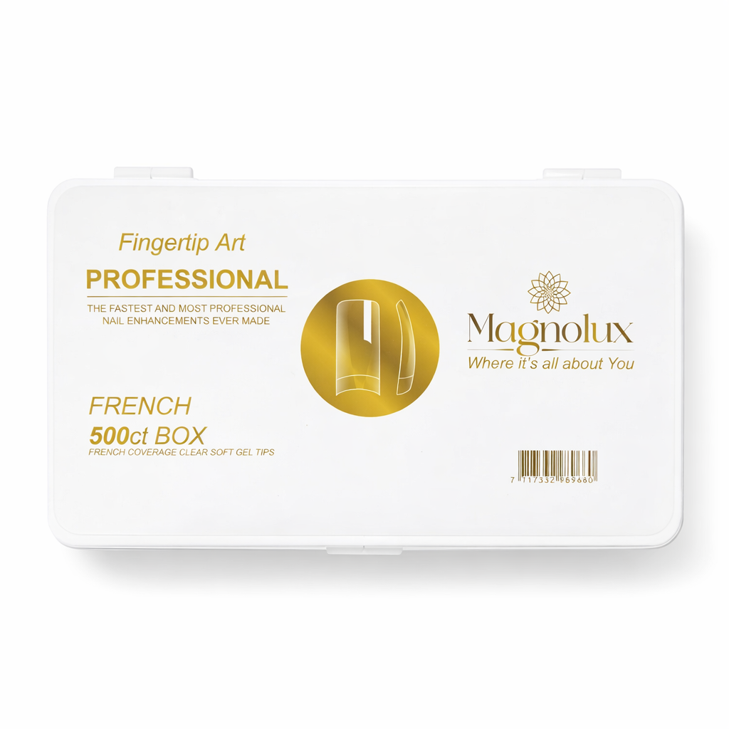 Magnolux Professional Half Cover Soft Gel Tips - French Half Cover Clear Square