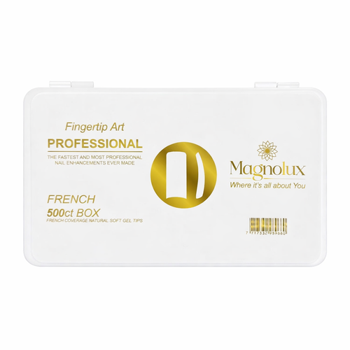 Magnolux Professional Half Cover Soft Gel Tips - French Half Cover White Square
