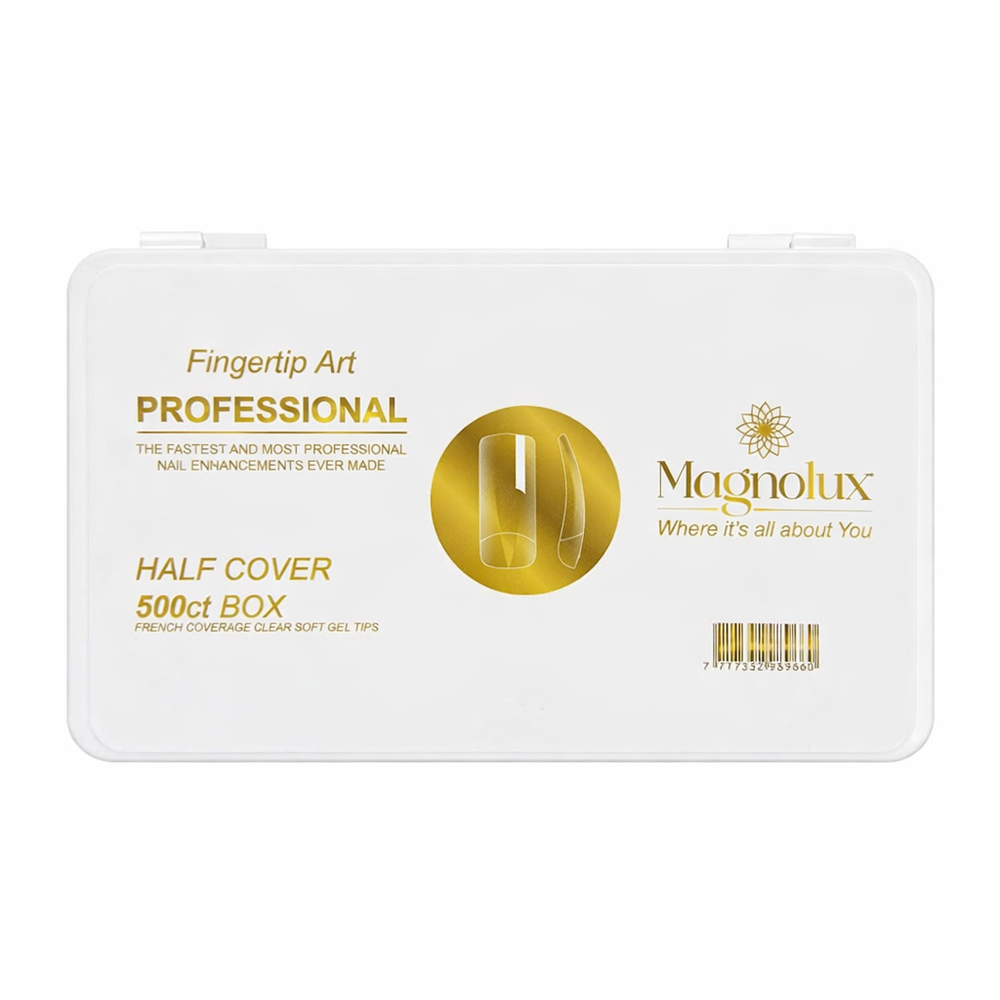 Magnolux Professional Half Cover Soft Gel Tips - Half Cover Clear Square