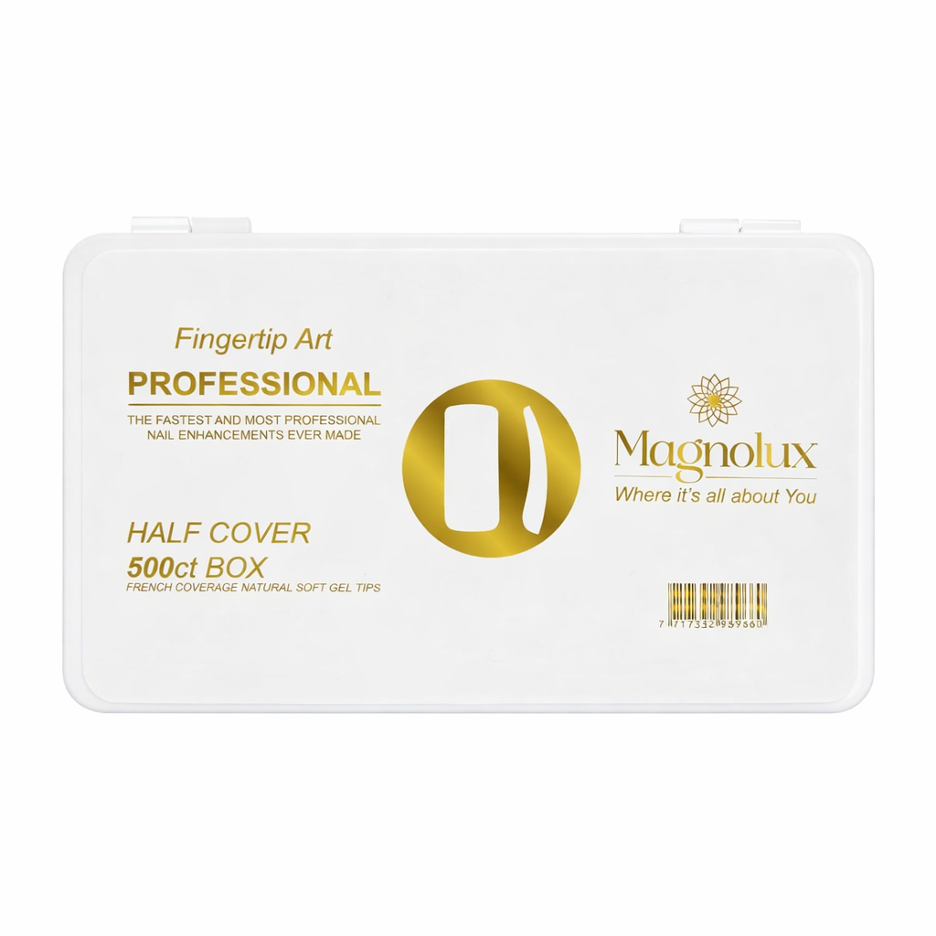 Magnolux Professional Half Cover Soft Gel Tips - Half Cover White Square