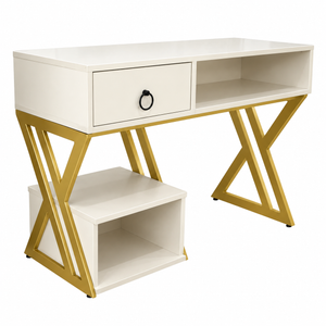 Professional Manicure Table with X-Shaped Metal Legs