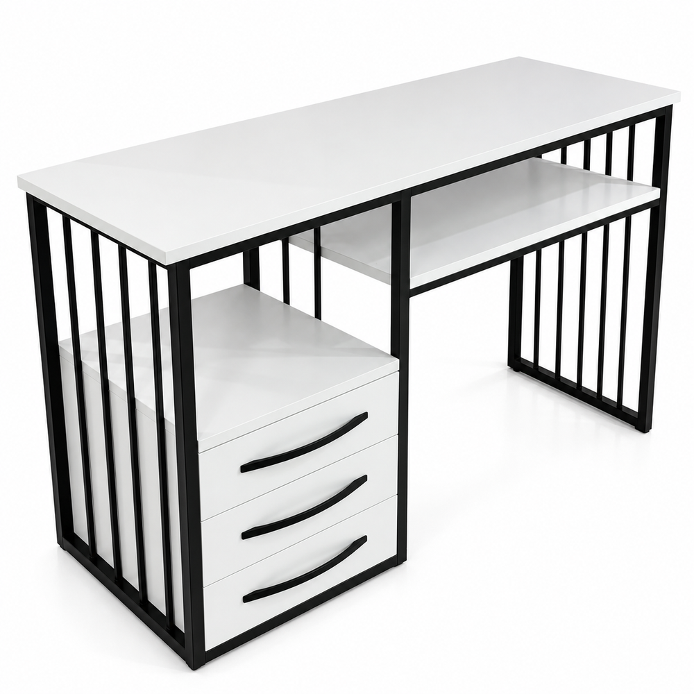 Professional Manicure Table with Striped Side Design