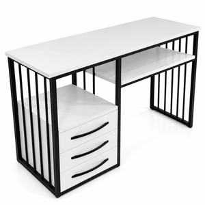 Professional Manicure Table with Striped Side Design
