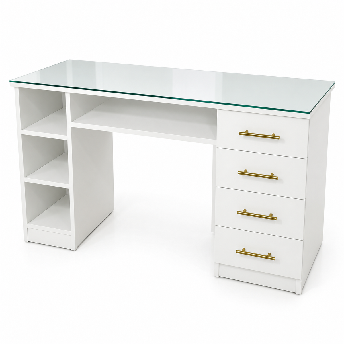 Modern Professional Manicure Table with Glass Top