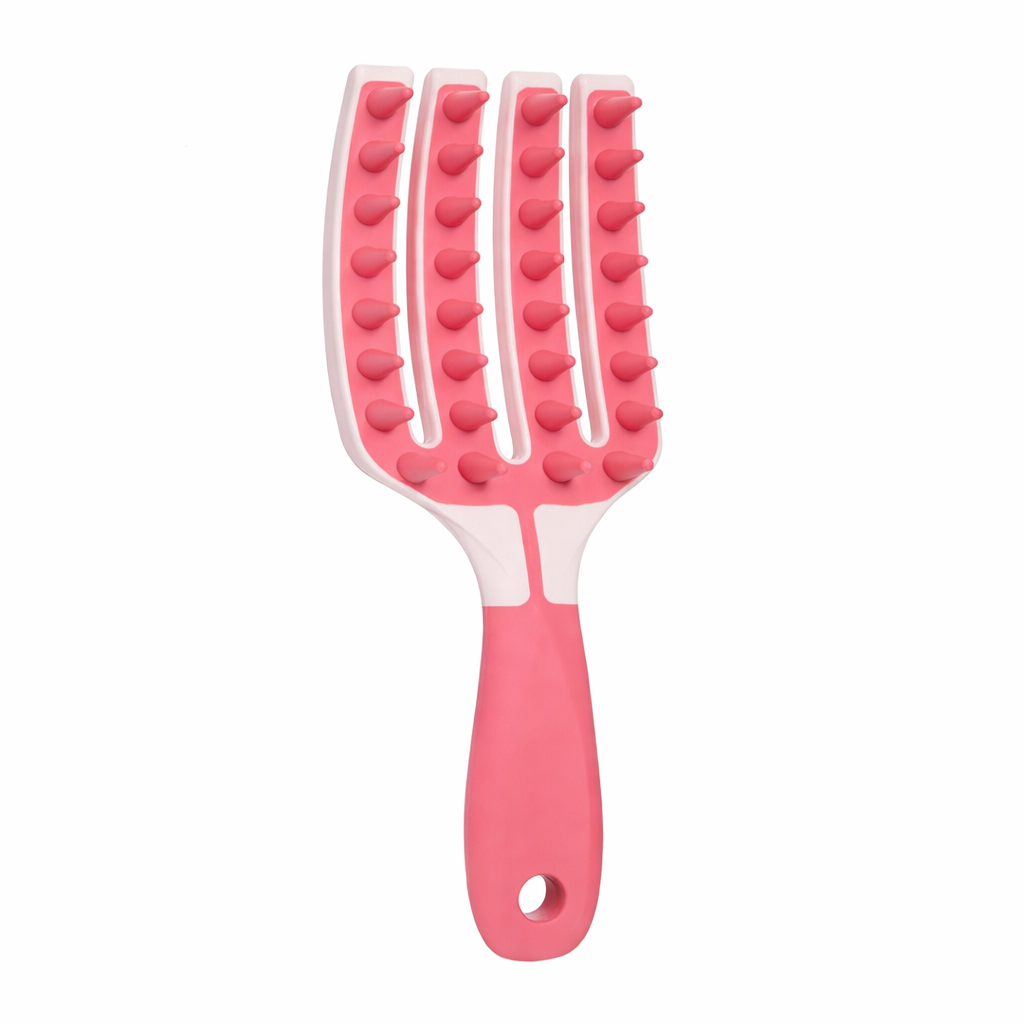 Silicone Vented Scalp Massager Brush - Pink