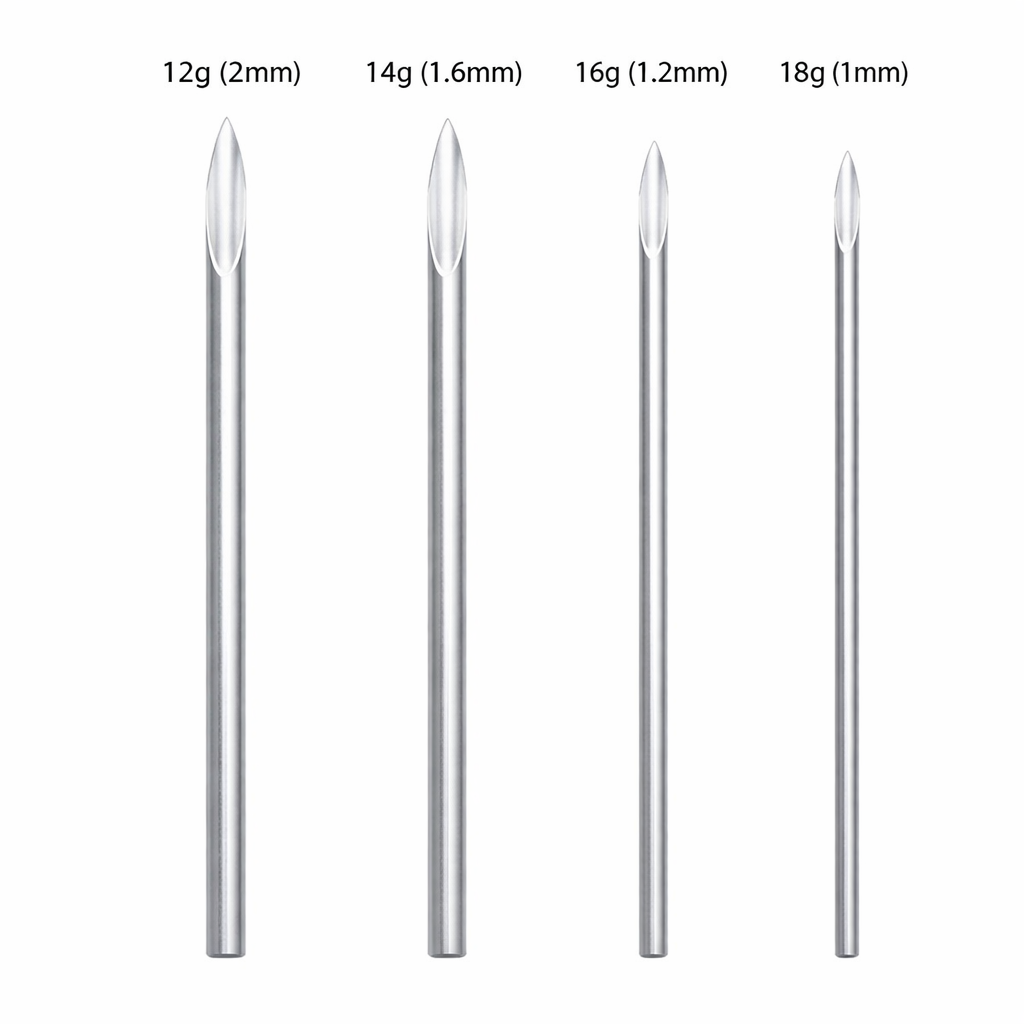Stainless Steel Piercing Puncture Needle - 12
