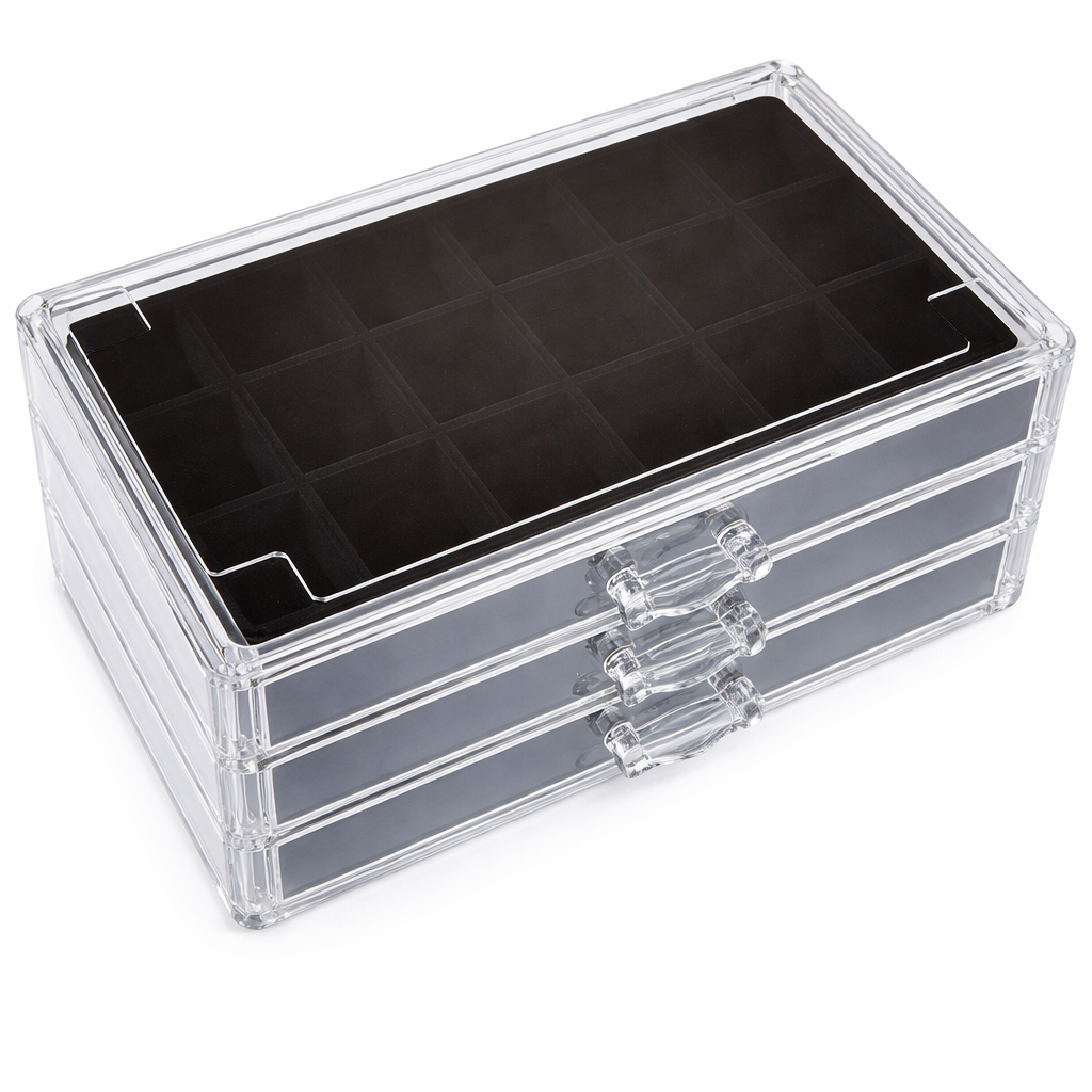 Acrylic & Velvet Jewelry Organizer Box