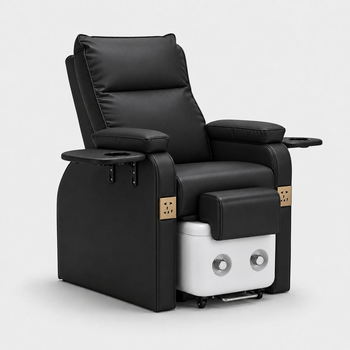 Pedicure Spa Chair with Foot Bath - Black