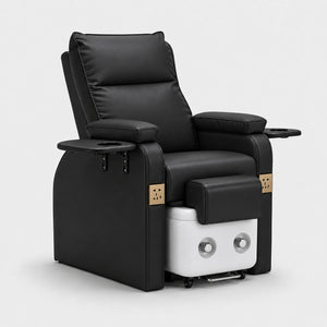 Pedicure Spa Chair with Foot Bath - Black