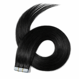 10 Double Tape-In Human Hair Extensions - Black