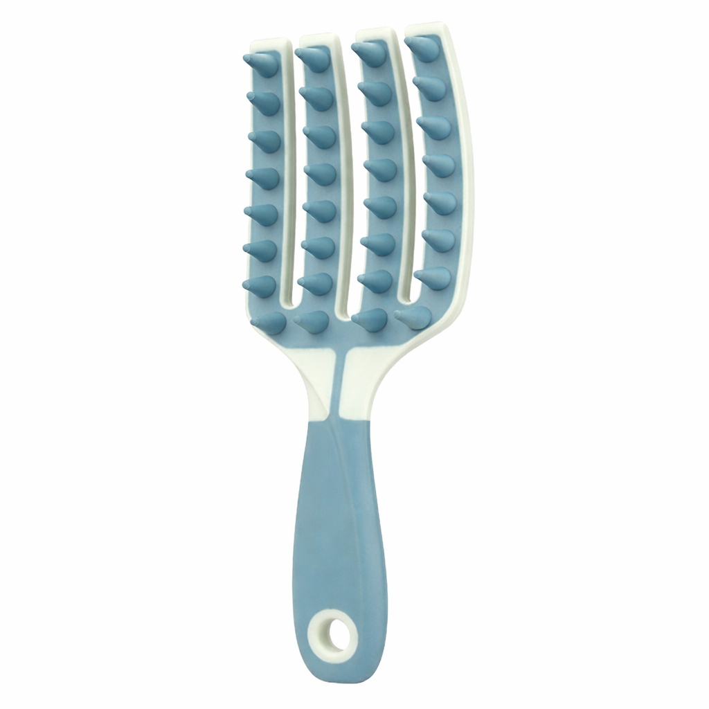 Silicone Vented Scalp Massager Brush - Blue
