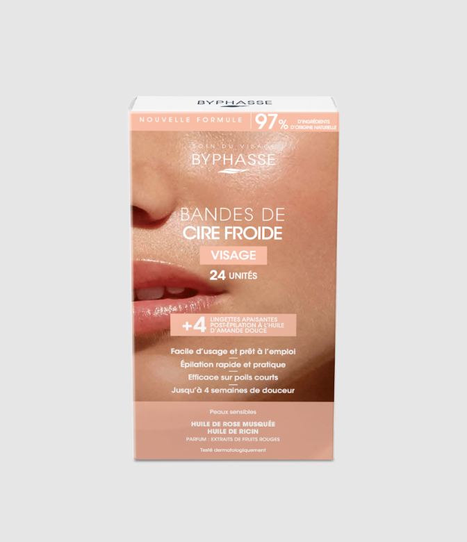 Byphasse Cold Wax Strips Face & Delicate Areas 24 Strips
