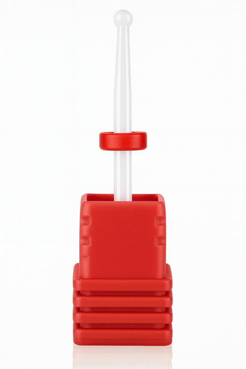 Ceramic Cuticle Ball Nail Drill Bit - Red