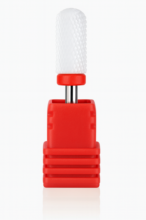 Ceramic Safety Barrel Nail Drill Bit - Red