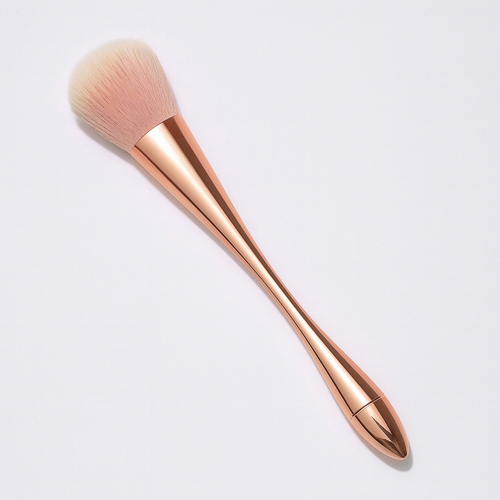 Chrome Long Handle Dust Brush - Pink