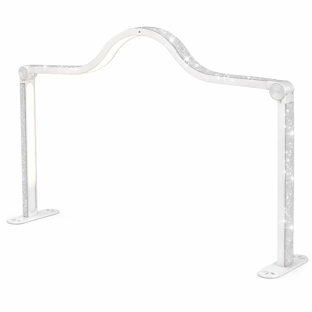 Curved Desk LED Moonlight with Rhinestones - White