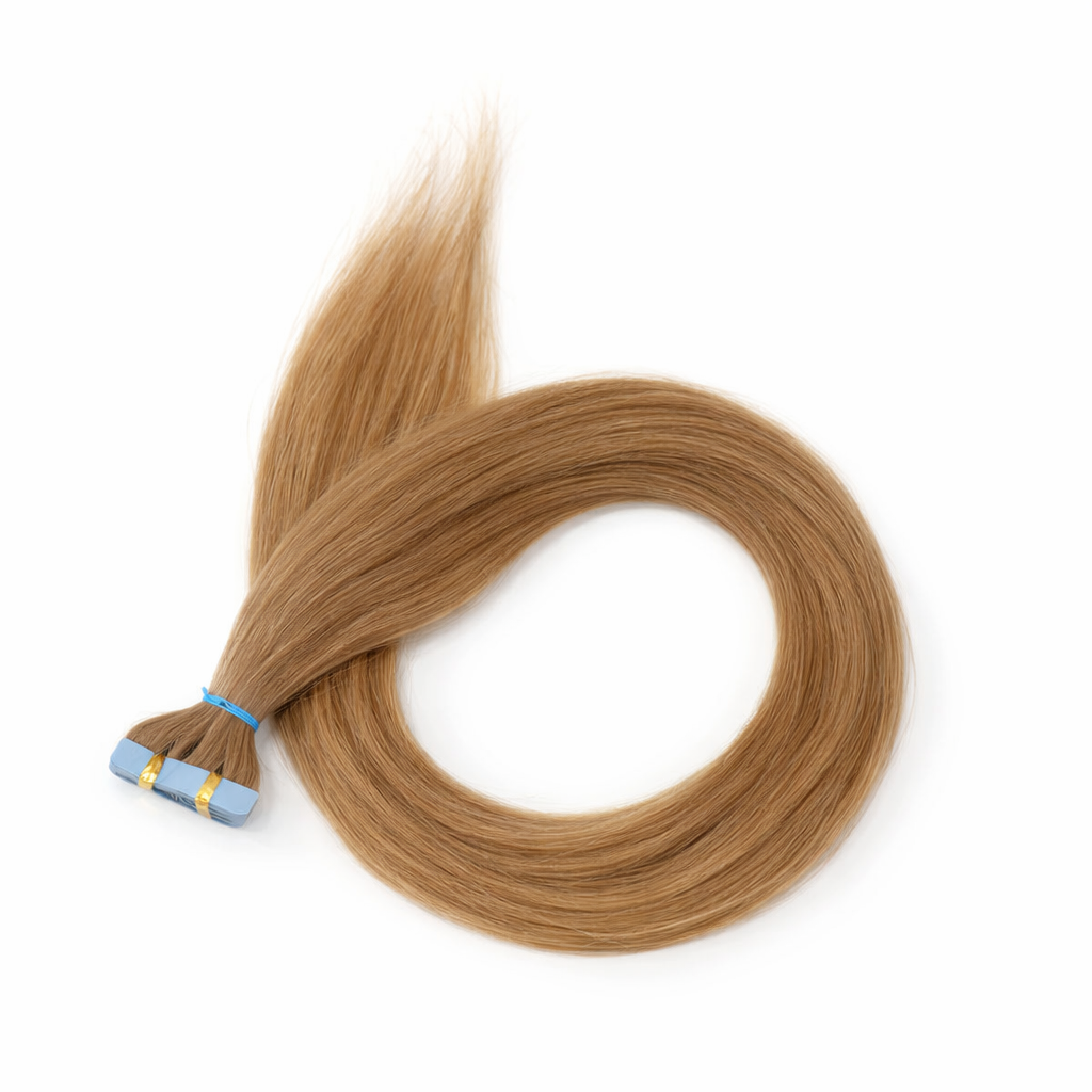 10 Double Tape-In Human Hair Extensions - Dark Blonde