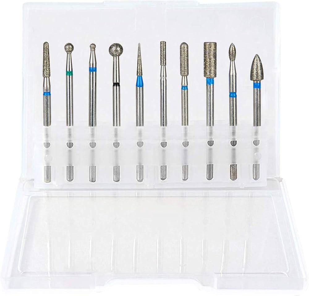 10-Piece Diamond Nail Drill Bit Set
