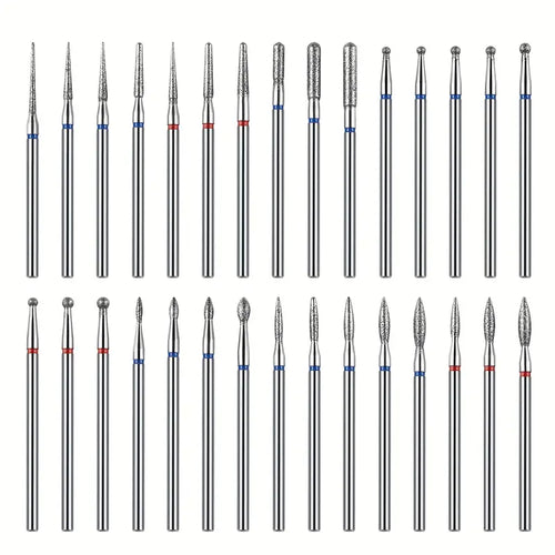 30-Piece Diamond Nail Drill Bit Set