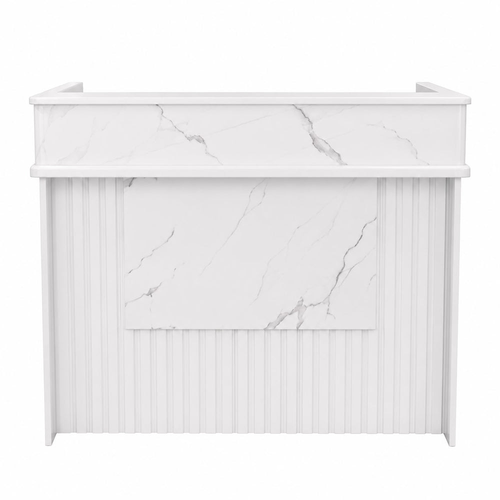 Fluted Marble Reception Desk