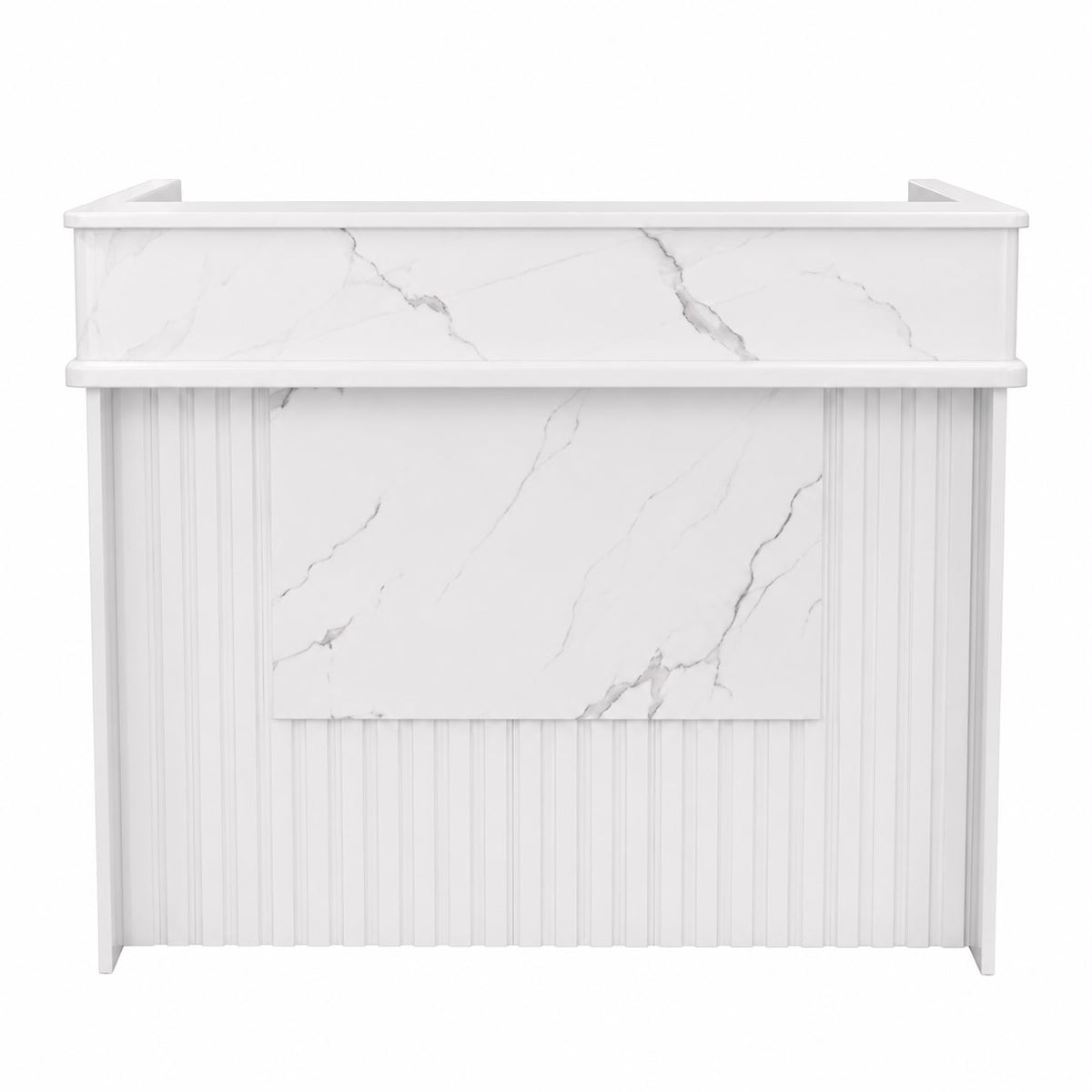 Fluted Marble Reception Desk