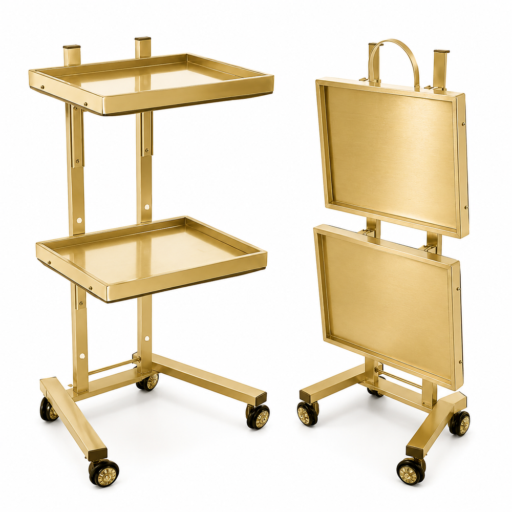 Stainless Steel Rolling Salon Trolley