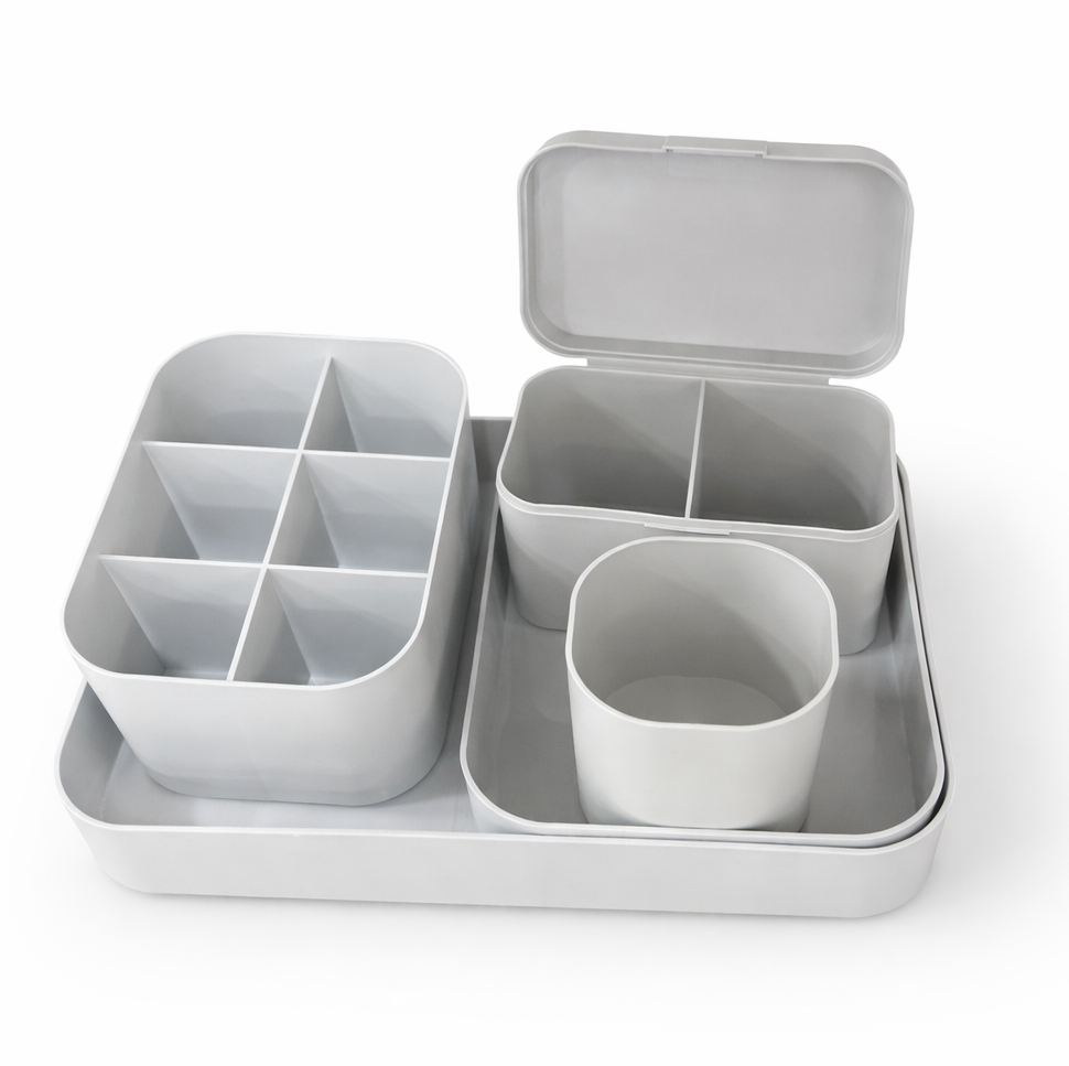 Multi-Compartment Storage Organizer Set - Gray
