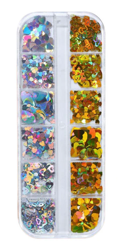 Heart Nail Art Flakes Box