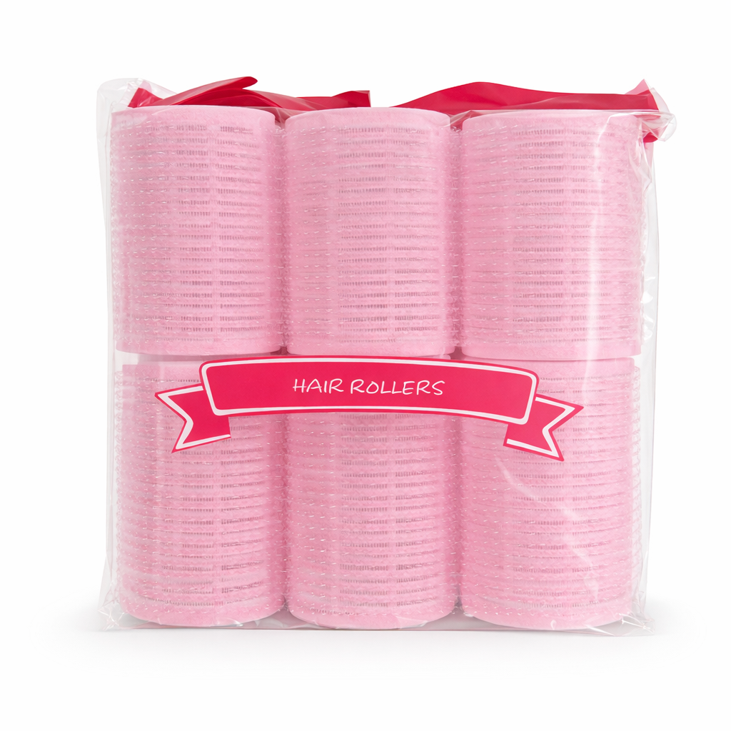 Self-Grip Hair Rollers Set - Large Pink