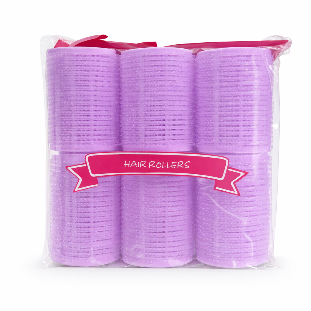Self-Grip Hair Rollers Set - Large Purple