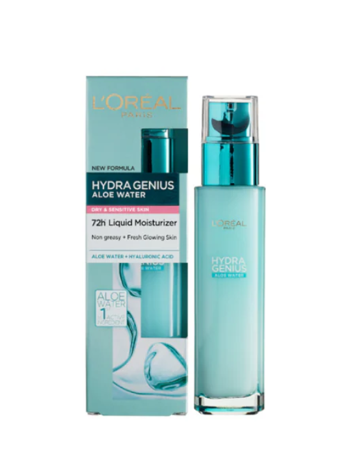 L’Oréal Hydra Genius Aloe Water – Liquid Moisturizer for Dry & Sensitive Skin